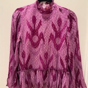 Oliphant Fuchsia and Lavender Patterned Blouse